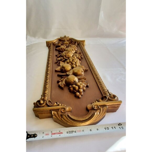 Vintage Mid Century 1974 Syroco Grapes Pomegranates Wall Plaque Large 41'' - Picture 10 of 10